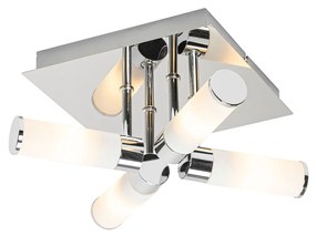 Moderne badkamer plafondlamp chroom 4-lichts IP44 - Bath Modern G9 IP44 vierkant Lamp