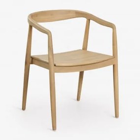 Set Van 4 Eetkamerstoelen Met Armleuningen Van Rokan Teakhout Licht Teakhout - Sklum