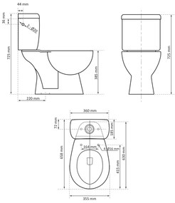 Differnz staand toilet duoblok AO wit