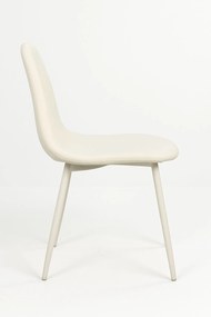Set 4 White Teok Stoffen Stoelen