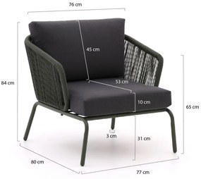 Forza Nuro/Bovezzo stoel-bank loungeset 6-delig