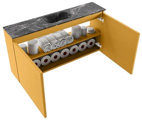 Mondiaz Ture DLux toiletmeubel 100cm ocher met wastafel lava midden zonder kraangat