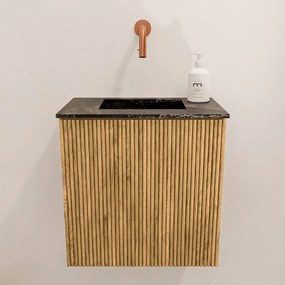 Mondiaz Joya DLux 40cm toiletmeubel oak met wastafel faye midden zonder kraangat lava