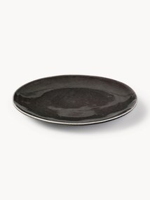 Handgemaakt dinerbord Nordic Coal, 4 stuks