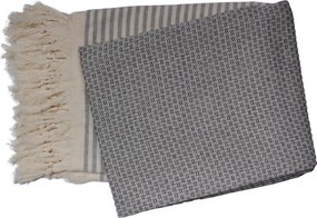 Hamamdoek – wafel honingraat – 100×200 – zwart