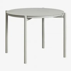 Ronde Tuintafel Ø110 Cm Van Aluminium Elton Groen – Khaki - Sklum