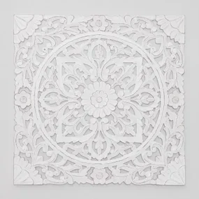 Decoratief Paneel In Hout (90x90 Cm) Lundi Wit Hout - Sklum