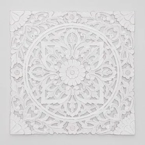 Vierkant Decoratief Paneel 90x90 Cm In Lundi Hout Wit Hout - Sklum