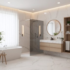 Walk-in douchewand Rea Flexi Grey / Chrome 110