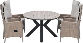 Garden Impressions Collin tuinset 5-delig - Tulli tuintafel 180 x 115 cm - light teak vironwood