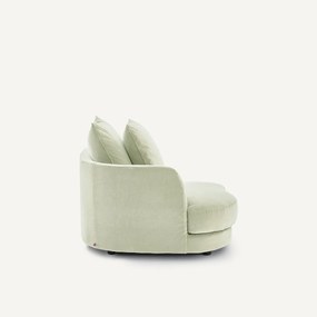 Halve bank links, modulair, van stonewashed fluweel, TIBERIO