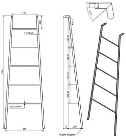 Sapho Industrial stalen ladder 55x170cm geborsteld rvs