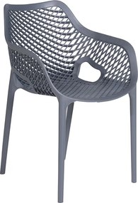 Garden Impressions Air XL kunststof tuinstoel - donker grijs - 4 stuks