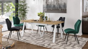 AVERY eik Artisan / onderkant wit - LOFT/INDUSTRIËLE TAFEL VOOR WOONKAMER / EETKAMER UITKLAPBAAR TOT 290 cm!