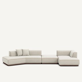 Open hoekbank rechts XL in gevlekt canvas, JACOPO