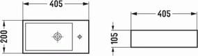 Mexen Inez opbouw wastafel links 40 x 20 cm, wit - 21484000L