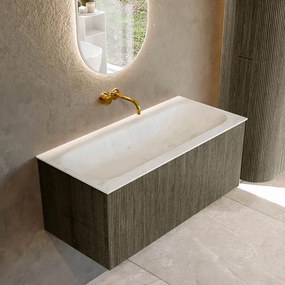 Mondiaz Kurve-dlux 100cm badmeubel shadow met 1 lade en wastafel big medium midden zonder kraangat opalo