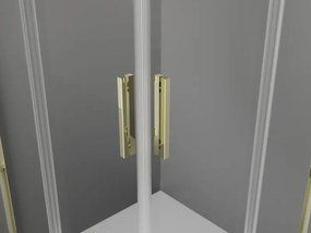 Mexen Exo-S Duo vierkante, verschuifbare douchecabine 100 x 100 cm, transparant, goud - 8111-100-100-50-00