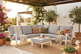 Hoek loungeset 5 personen Aluminium Wit  Santika Furniture Santika Cinta