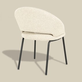Eetkamerstoel Met Zwart Onderstel Beige