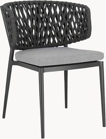 Stapelbare tuinstoelen Noelia Charcoal, 4 stuks