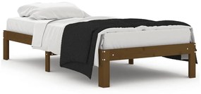 vidaXL Bedframe massief hout honingbruin 90x190 cm 3FT single