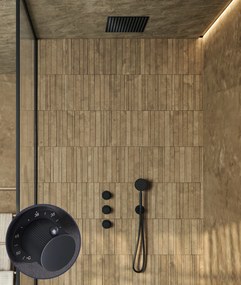 Saniclear Plus Stripes inbouw regendouche met inbouw douchekop 30x30cm zwart mat