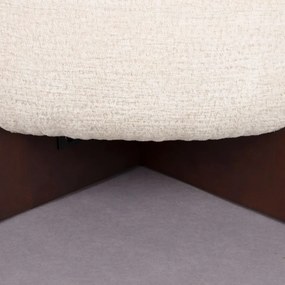 Dutchbone Emilius Retro Poef Beige Walnoot