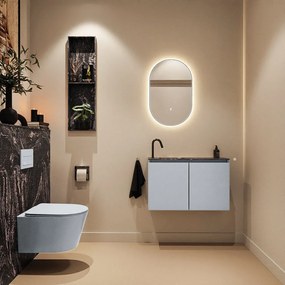 Mondiaz Ture DLux toiletmeubel 80cm clay met wastafel lava links met kraangat