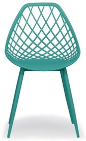 LUGO stoel turquoise - modern, opengewerkt, voor keuken / tuin / café
