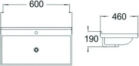 Mexen Mila inbouw wastafel 60 x 46 cm, wit - 25296000