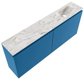 Mondiaz Ture DLux toiletmeubel 120cm jeans met wastafel glace rechts met kraangat