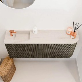 Mondiaz Joya DLux 100cm toiletmeubel ronding rechts shadow met wastafel faye links 1 kraangat meli