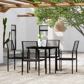 vidaXL 5-delige Tuinset zwart