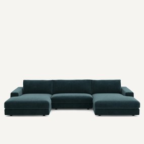 5-zits panoramabank fluweel chenille, Skander