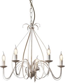 Eettafel / Eetkamer Klassieke kroonluchter crème 5-lichts - Giuseppe Klassiek / Antiek, Landelijk / Rustiek E14 rond Binnenverlichting Lamp