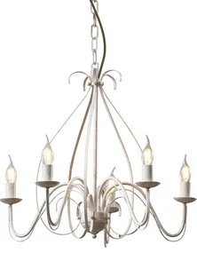 Eettafel / Eetkamer Klassieke kroonluchter crème 5-lichts - Giuseppe Klassiek / Antiek, Landelijk / Rustiek E14 rond Binnenverlichting Lamp