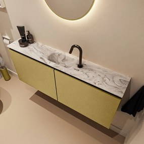 Mondiaz Ture DLux toiletmeubel 120cm oro met wastafel glace midden met kraangat