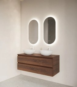 Gliss Design Aura ovale spiegel 50x100cm met LED-verlichting en verwarming wit mat