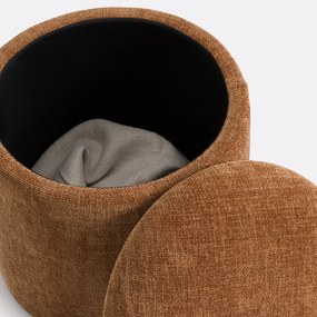 Poef met opbergkoffer in structuurstof, Timour