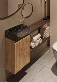 Fontana Athens Portoro Gold toiletmeubel met ribbelfront 40cm warm eiken