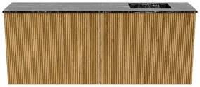 Mondiaz Joya DLux 100cm toiletmeubel oak met wastafel faye rechts zonder kraangat lava