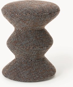 Ronde gestoffeerde poef Zig Zag