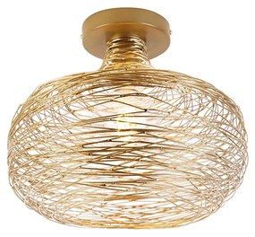 Design plafondlamp goud - Sarella Design E27 rond Binnenverlichting Lamp