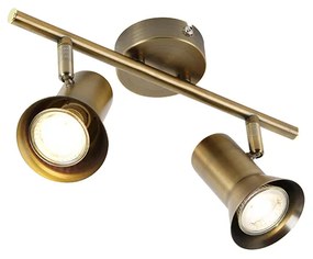 PlafondSpot / Opbouwspot / Plafondspot brons draai- en kantelbaar - Karin 2 Design, Modern, Retro GU10 Binnenverlichting Lamp