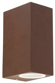 Industriële wandlamp roestbruin 2-lichts IP44 - Baleno