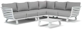 Hoek loungeset 5 personen Aluminium Wit  Santika Furniture Santika Sovita