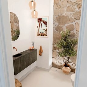 Mondiaz Joya DLux 100cm toiletmeubel shadow met wastafel faye links zonder kraangat lava