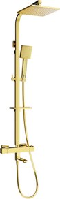 Mexen CQ45 bad- en doucheset met regendouche en thermostatische kraan, goud - 779104595-50