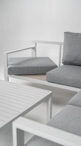 DATHO OUTDOOR Hoek Loungeset - Hawaii - Aluminium - Datho Outdoor - Wit/Lichtgrijs